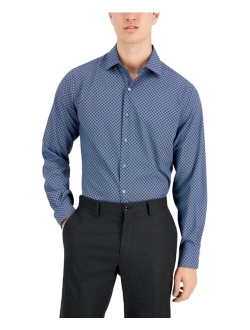 Men's Slim Fit 4-Way Stretch Geo-Print Dress Shirt, Created for Macy's