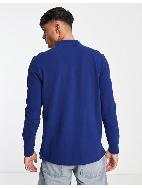 PS Paul Smith regular fit logo long sleeve polo in blue