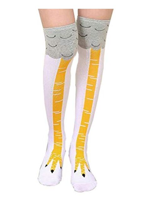 Thefound Crazy Funny Chicken Legs Knee-High Novelty Socks Funny Gifts