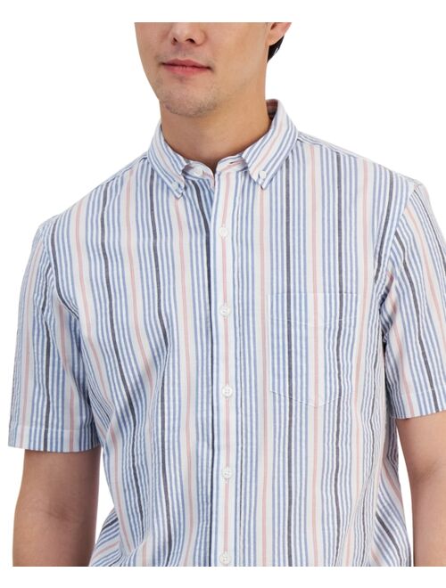 Club Room Men's Welford Classic-Fit Stripe Button-Down Seersucker Shirt, Created for Macy's