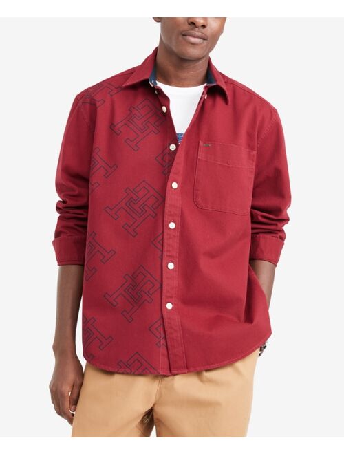 Tommy Hilfiger x Anthony Ramos Men's Monogrammed Long Sleeve Button Down Twill Shirt