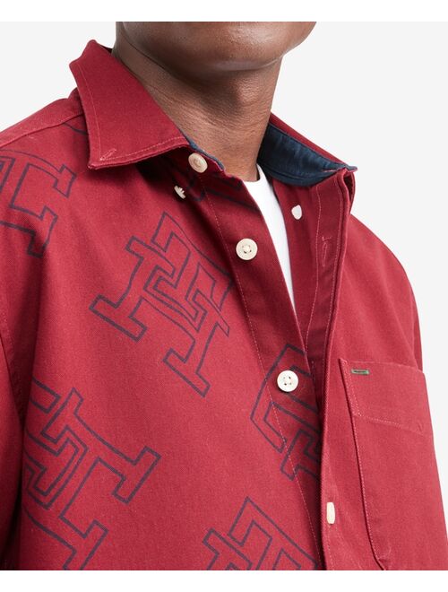 Tommy Hilfiger x Anthony Ramos Men's Monogrammed Long Sleeve Button Down Twill Shirt