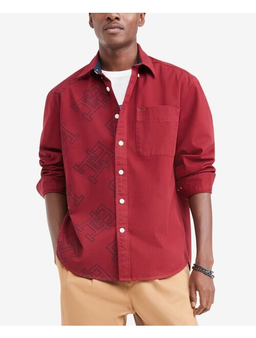 Tommy Hilfiger x Anthony Ramos Men's Monogrammed Long Sleeve Button Down Twill Shirt