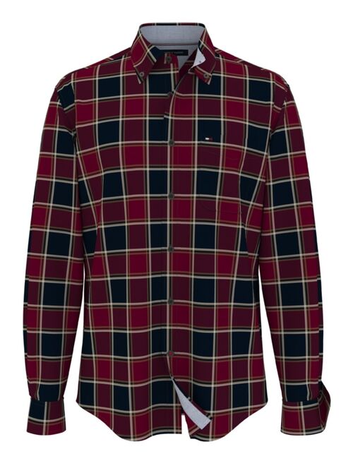 Tommy Hilfiger Men's Big & Tall Blakely Glen Plaid Long-Sleeve Button-Down Shirt