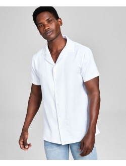 Men's Solid Short Sleeve Camp Shirt, Created for Macy's