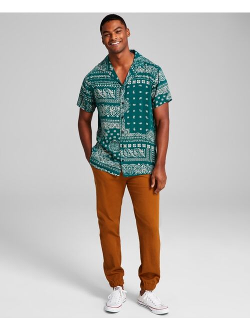 And Now This Men's Bandana Printed Short-Sleeve Button-Up Shirt