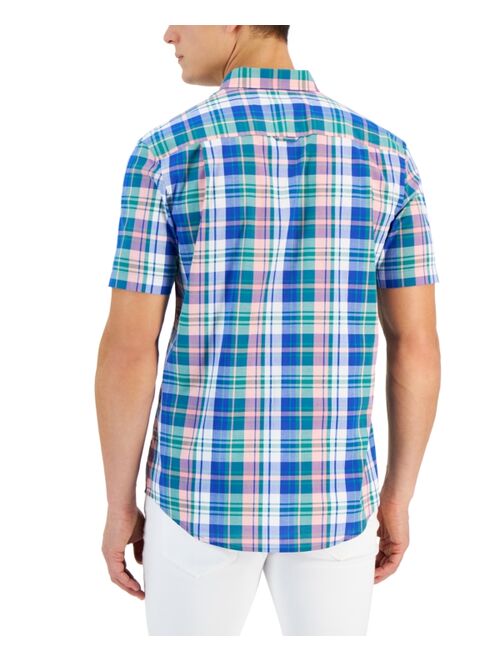 Club Room Crown Classic-Fit Plaid Button-Down Poplin Shirt, Created for Macy's