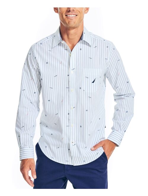 Nautica Men's Classic-Fit Pocket Stretch Long-Sleeve Poplin Shirts