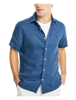 Men's Classic-Fit Solid Linen Short-Sleeve Shirt