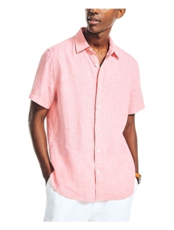 Men's Classic-Fit Solid Linen Short-Sleeve Shirt