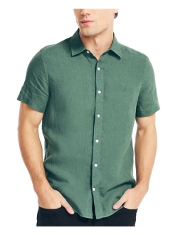 Men's Classic-Fit Solid Linen Short-Sleeve Shirt