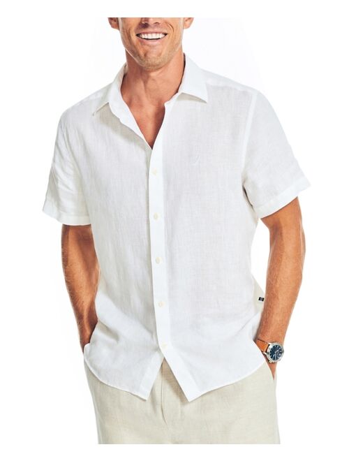 Nautica Men's Classic-Fit Solid Linen Short-Sleeve Shirt