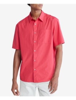 Men's Short-Sleeve Solid Pocket Button-Down Easy Shirt