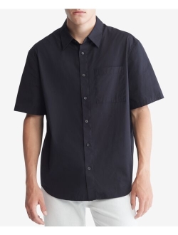 Men's Short-Sleeve Solid Pocket Button-Down Easy Shirt