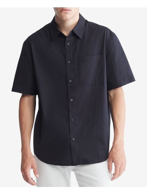 Calvin Klein Men's Short-Sleeve Solid Pocket Button-Down Easy Shirt