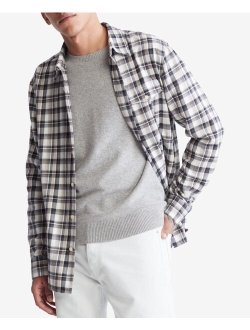 Men's Long-Sleeve Plaid Pocket Shirt