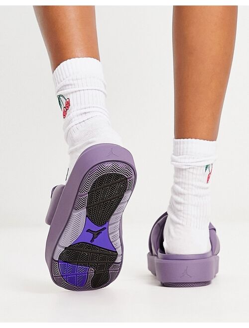 Nike Air Jordan Sophia flatform sliders in purple