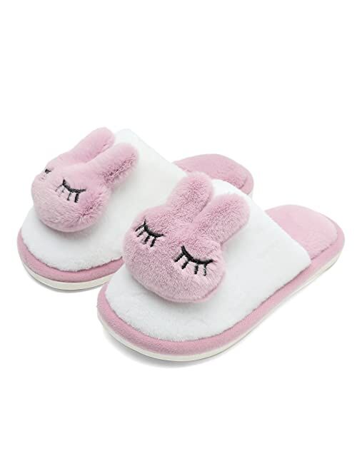 KUBUA Girls Boys Winter Warm Indoor Bedroom Shoes Kids Slippers