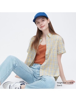 Cotton Checked Short-Sleeve Shirt