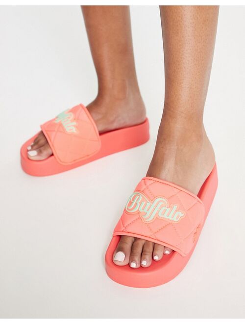 Buffalo Lake Soft quilted slides in coral