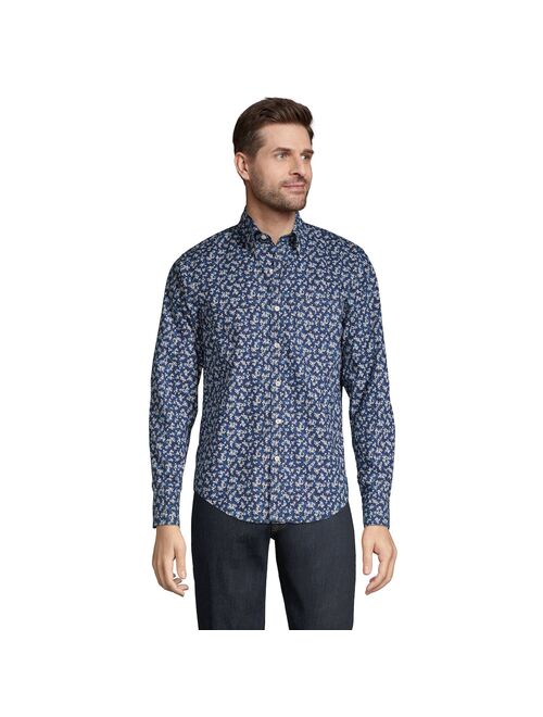 lands end Men's Lands' End Traditional-Fit Essential Lightweight Poplin Shirt