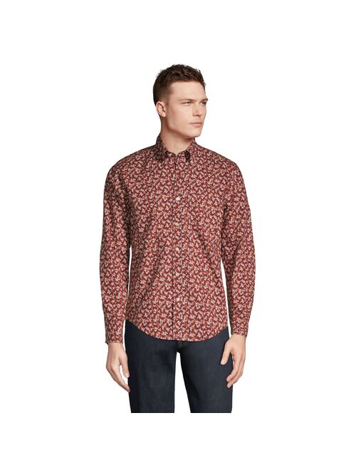 lands end Men's Lands' End Traditional-Fit Essential Lightweight Poplin Shirt