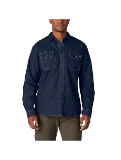 FLEX Relaxed-Fit Denim Button-Down Shirt