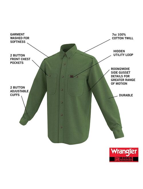 Men's Wrangler RIGGS Workwear Twill Button-Down Shirt