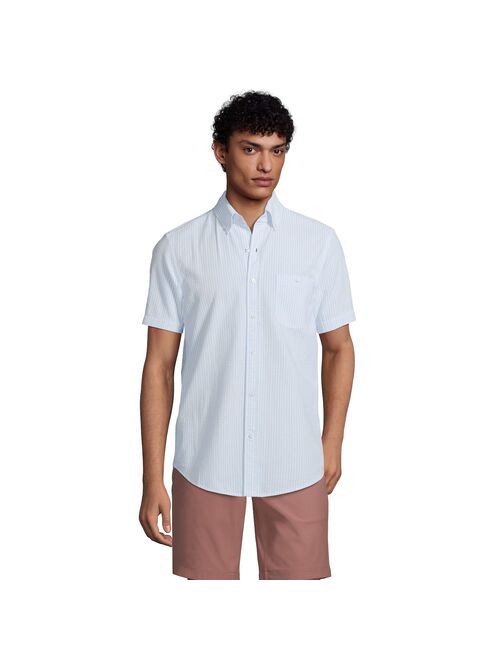 lands end Men's Lands' End Button-Down Seersucker Shirt