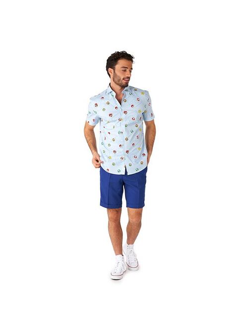 Men's OppoSuits Super Mario Bros. Icons Modern-Fit Summer Button-Down Shirt