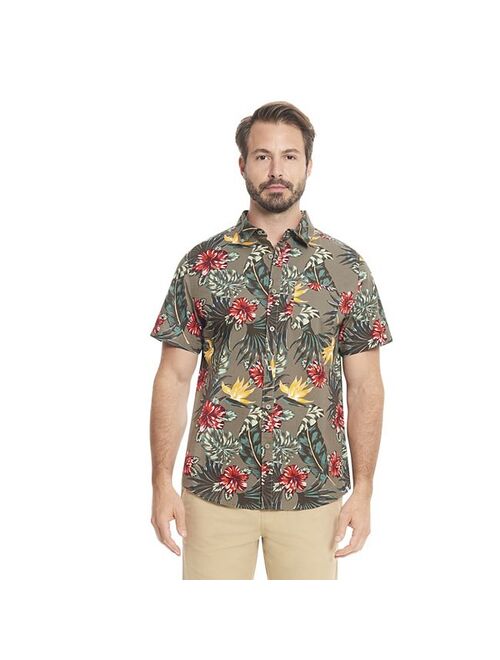 Men's Hurley Hibiscus Stretch Poplin Button-Down Shirt