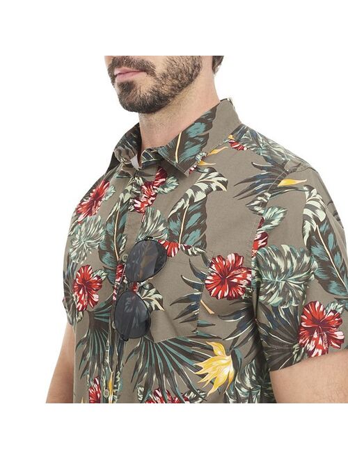 Men's Hurley Hibiscus Stretch Poplin Button-Down Shirt