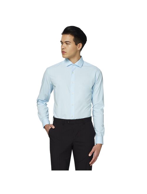Men's OppoSuits Polyester Solid Long Sleeve Modern-Fit Dress Shirt