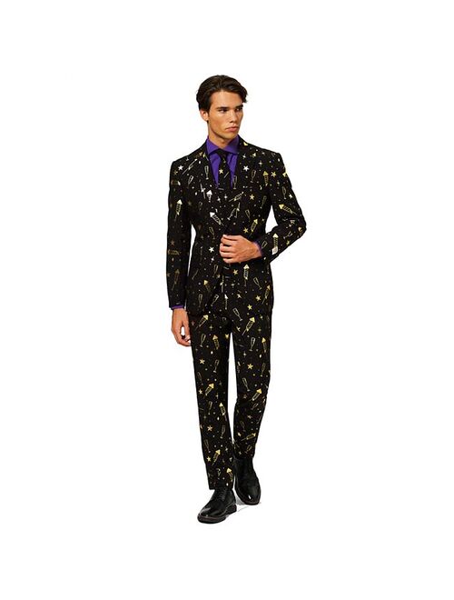 Men's OppoSuits Slim-Fit Fancy Fireworks Novelty Suit & Tie Set