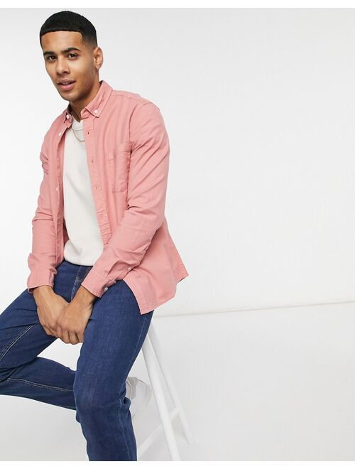 ASOS DESIGN slim fit oxford shirt in pink