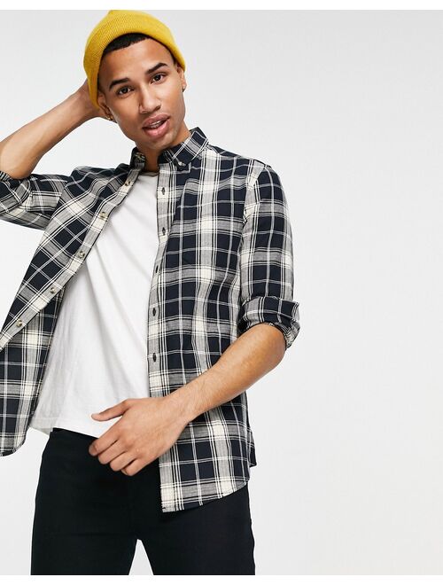 ASOS DESIGN skinny fit shirt in black check