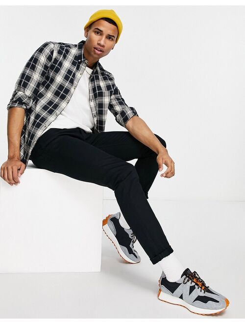 ASOS DESIGN skinny fit shirt in black check