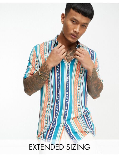 ASOS DESIGN shirt in pattern stripe print