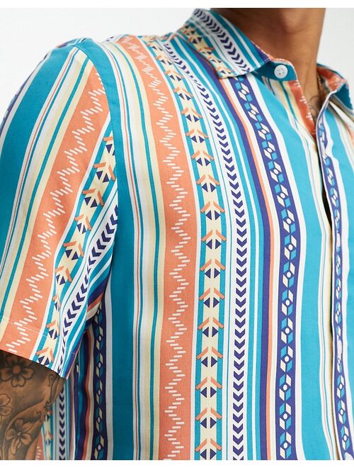 ASOS DESIGN shirt in pattern stripe print