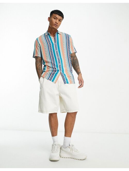 ASOS DESIGN shirt in pattern stripe print