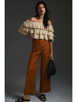 The Colette Cropped Wide-Leg Linen Pants