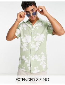 revere floral shirt in light green