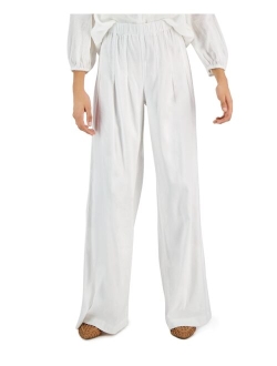 Women's High-Rise Pleated Wide-Leg Linen Pants, Created for Macy's