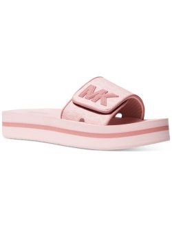 Women's MK Platform Logo Pool Slide Sandals