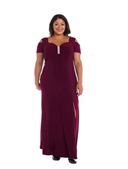 Women's One Piece Long Missy Cold Shoulder Gown