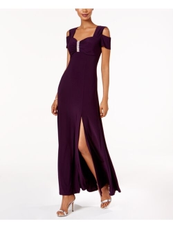 Women's One Piece Long Missy Cold Shoulder Gown