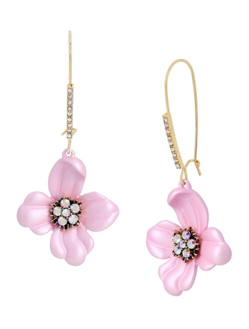 BETSEY JOHNSON Faux Stone Flower Dangle Earrings