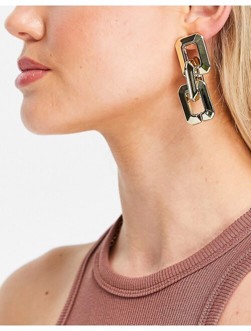 DesignB London link drop earrings in gold tone