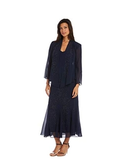 Women's One Size Beaded Chiffon Jacket Dress