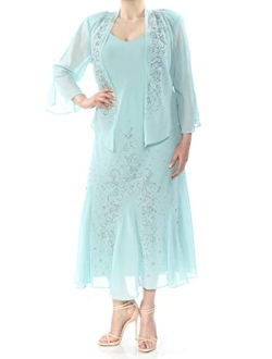 Women's One Size Beaded Chiffon Jacket Dress